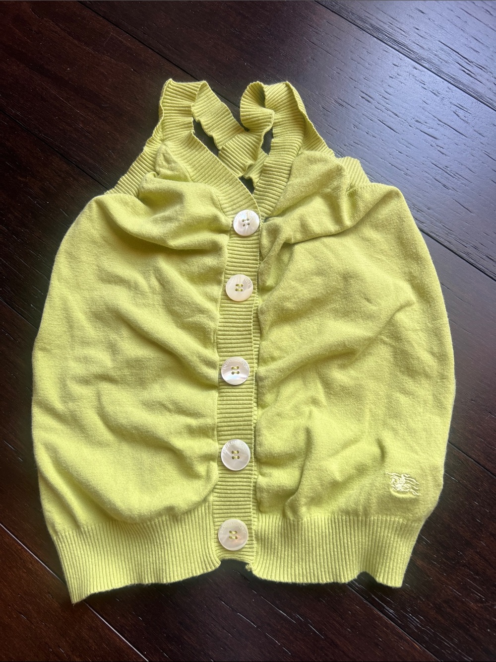 Burberry green Button-Front Sleeveless Knit Top